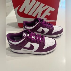 Nike Dunk Low Viotech Plum and White Sneakers Youth 5/Woman 6.5. -7